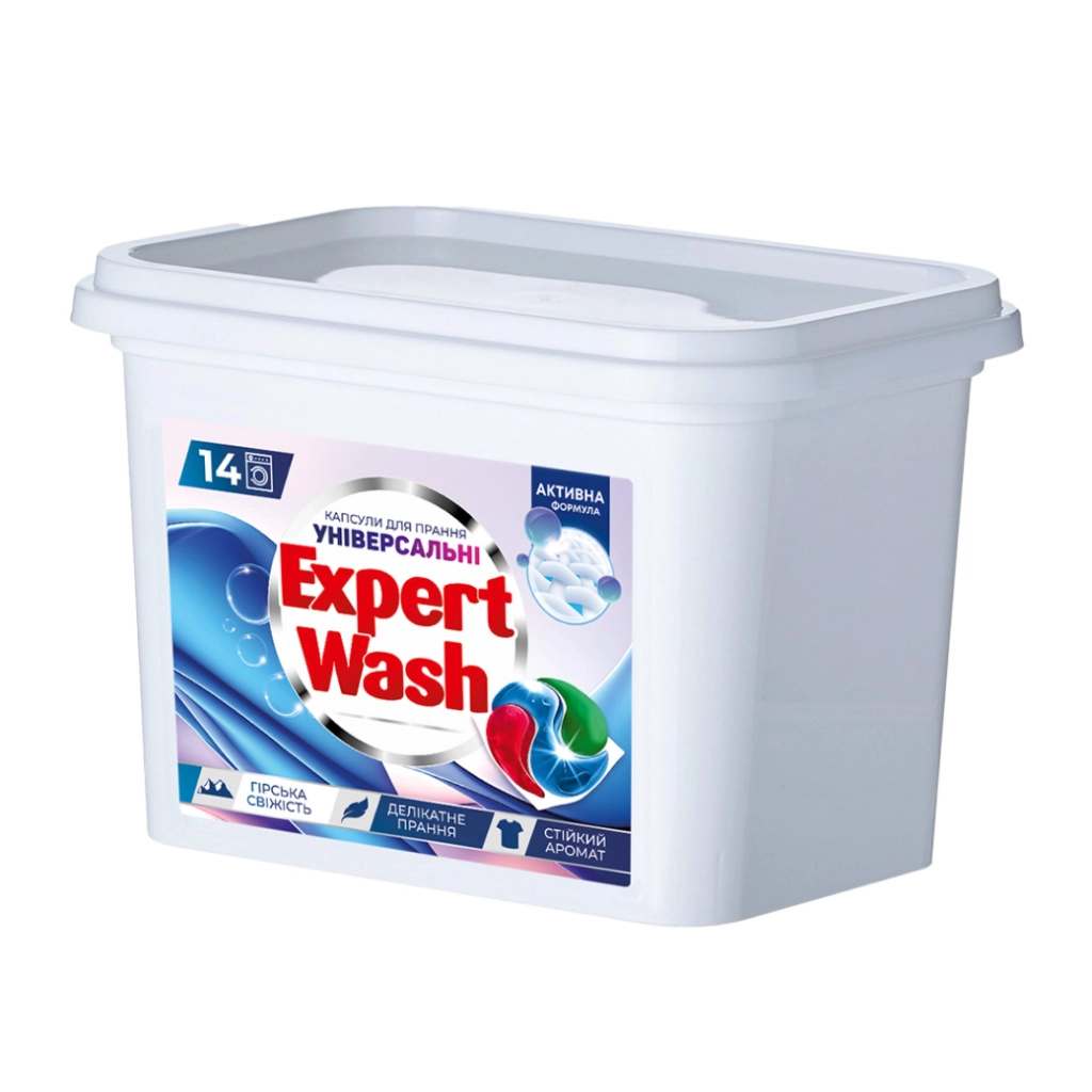 Капсули для прання Expert Wash Універсальні Гірська свіжість 14 шт. (4820197122677)