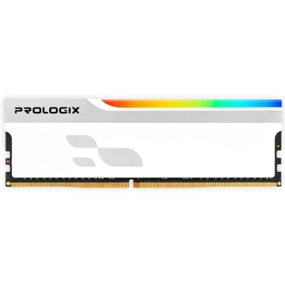 Модуль пам'яті для комп'ютера DDR5 16GB 6000 MHz Onyx White RGB Prologix (PRO16GB6000YWR5)