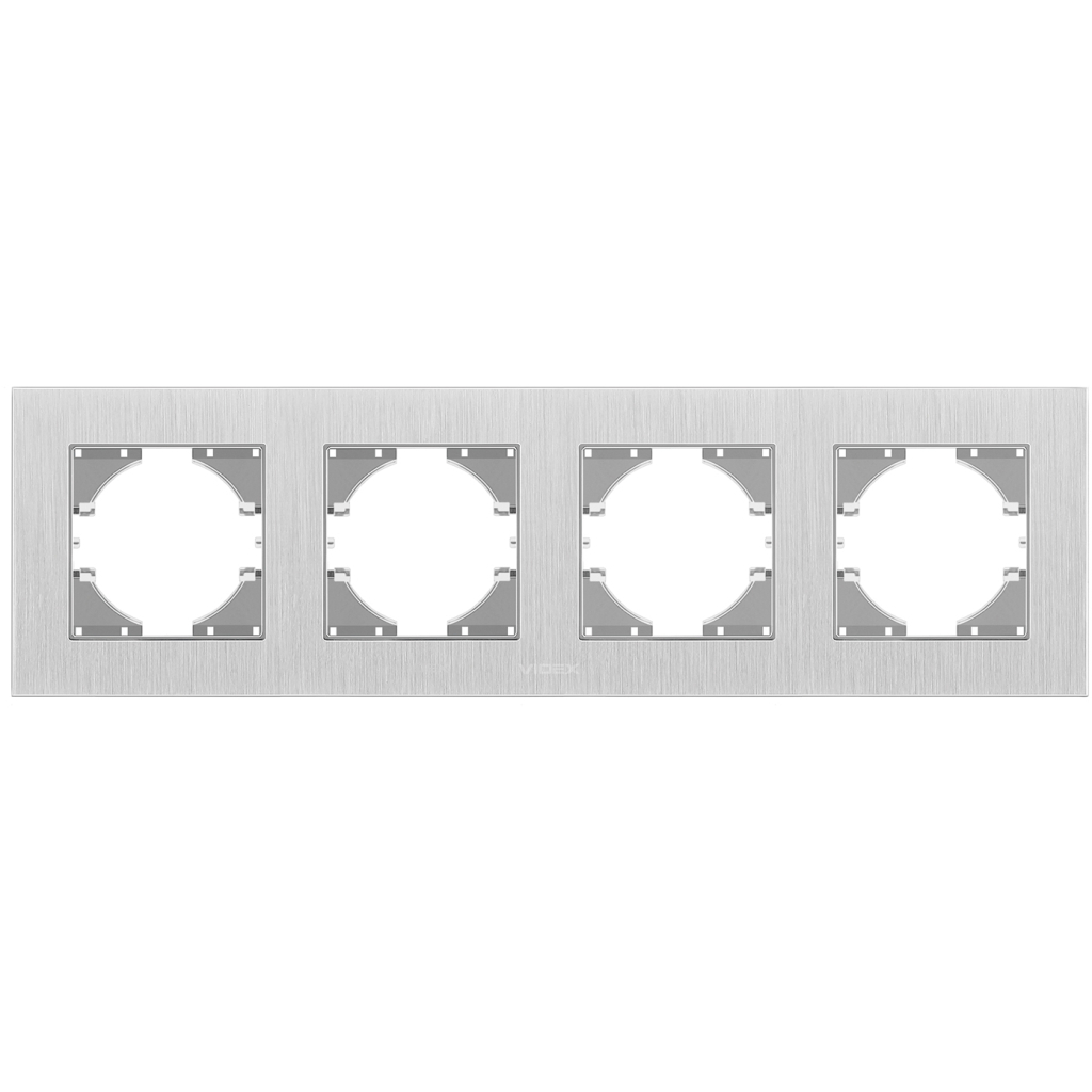 Рамка Videx BINERA сріблястий алюміній 4 поста (VF-BNFRA4H-SL) Рамка Videx BINERA сріблястий алюміній 4 поста (VF-BNFRA4H-SL)