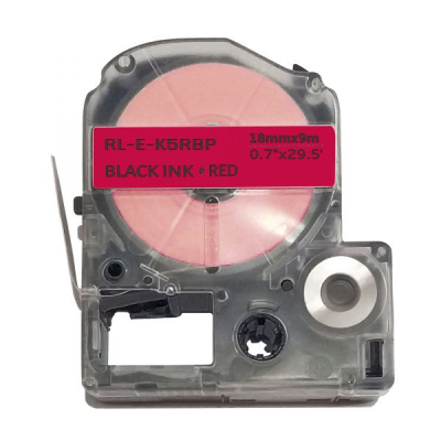 Label printer tape UKRMARK RL-E-K5RBP-BK/RE, analogue of LK5RBP. 18 mm x 9 m (CELK5RBP)