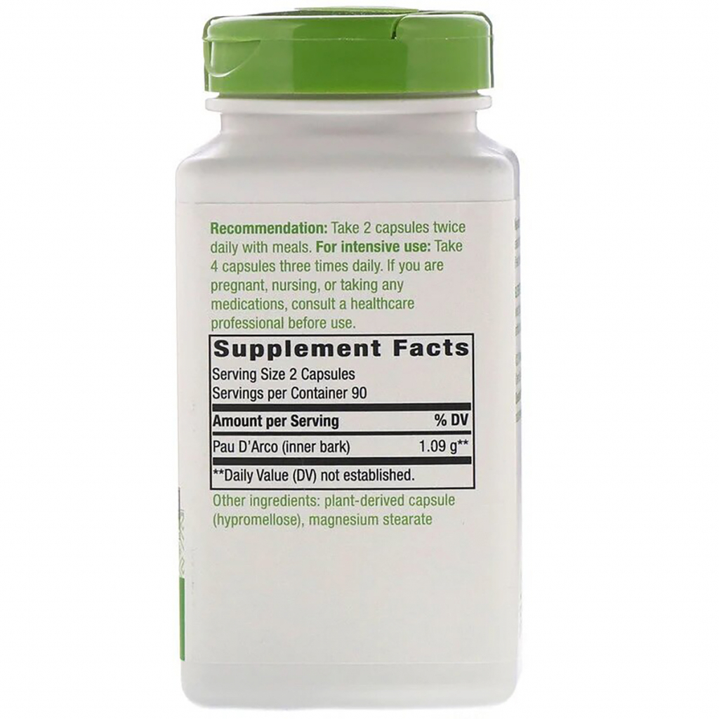 Трави Nature's Way По Д'арко, (Кора Муравьиного Дерева), Pau d'Arco, 545 мг, 1 (NWY-15408)