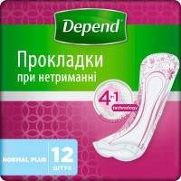 Urological pads Depend Normal Plus Pad 12 pcs. (5029053546162/5029053561585)