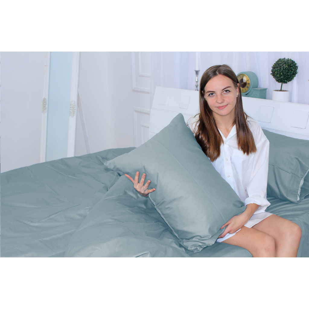Постільна білизна MirSon Сатин 0843 Grey Blue 2х143х210 (2200002024600)