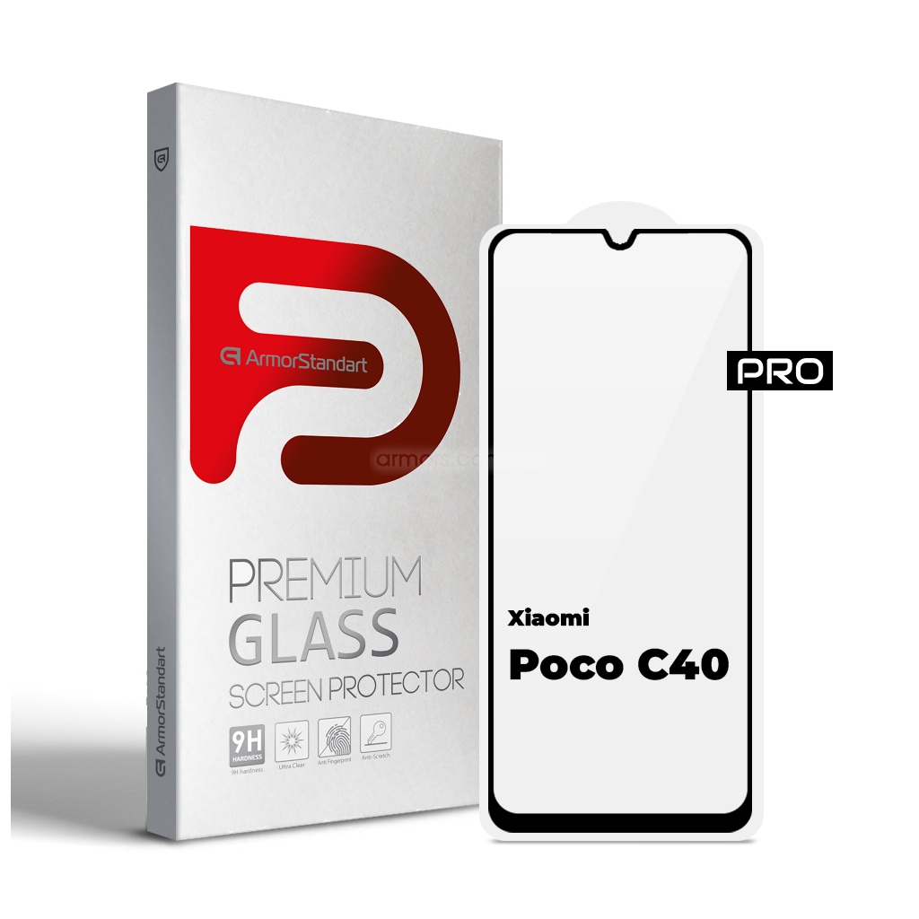 Скло захисне Armorstandart Pro Xiaomi Poco C40 Black (ARM62124) Скло захисне Armorstandart Pro Xiaomi Poco C40 Black (ARM62124)