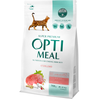 Optimeal dry cat food for spayed/neutered cats with a high content of beef and sorghum 700 g (4820215369640)