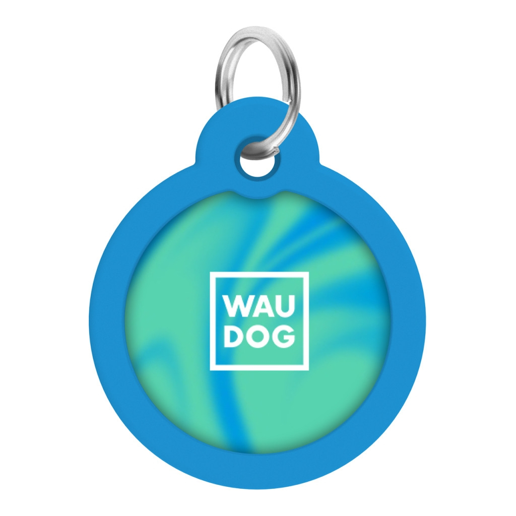 Адресник для тварин WAUDOG Smart ID з QR паспортом "Градієнт блакитний", коло 30 мм (230-4036)