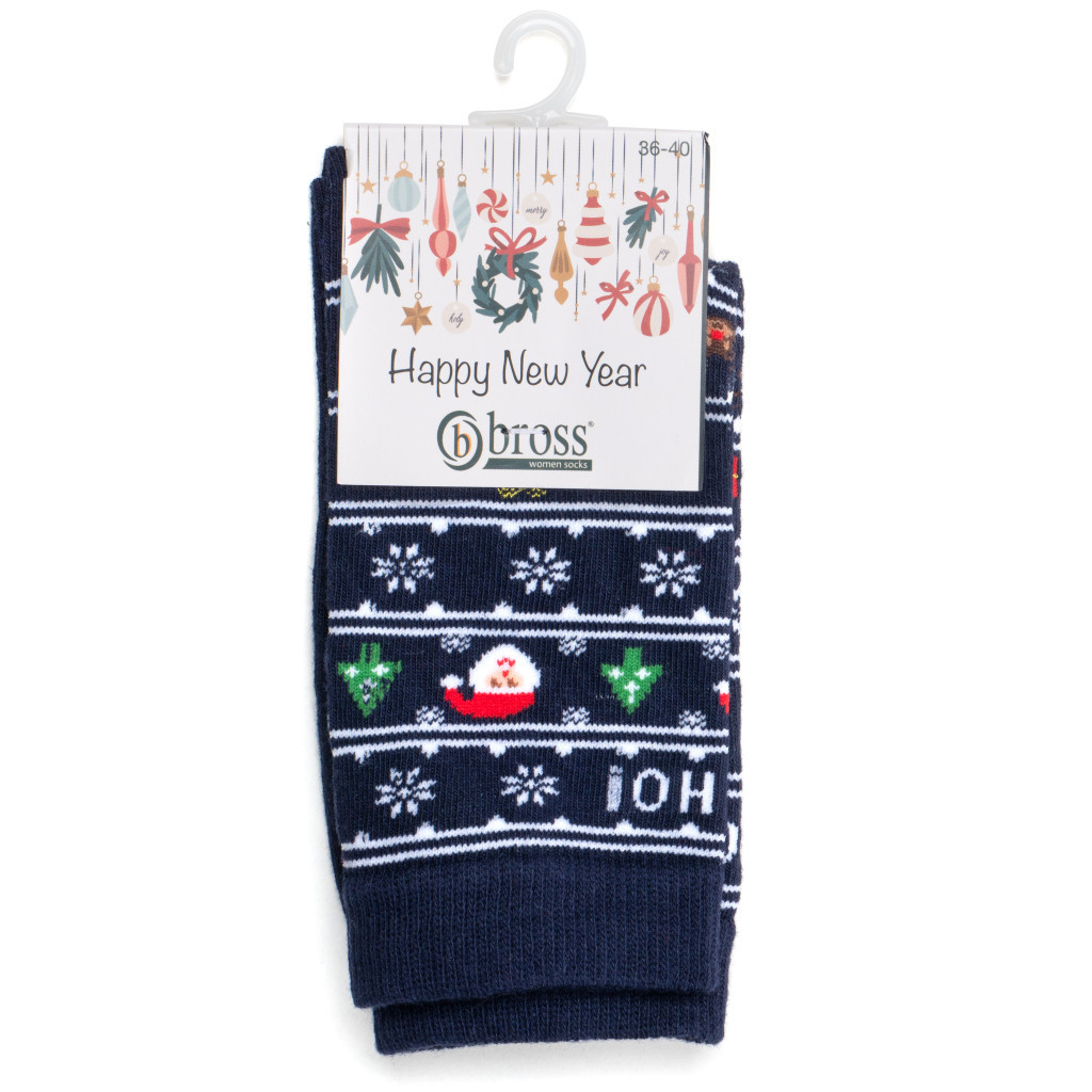 Шкарпетки дитячі Bross новорічні (2101-13-blue)