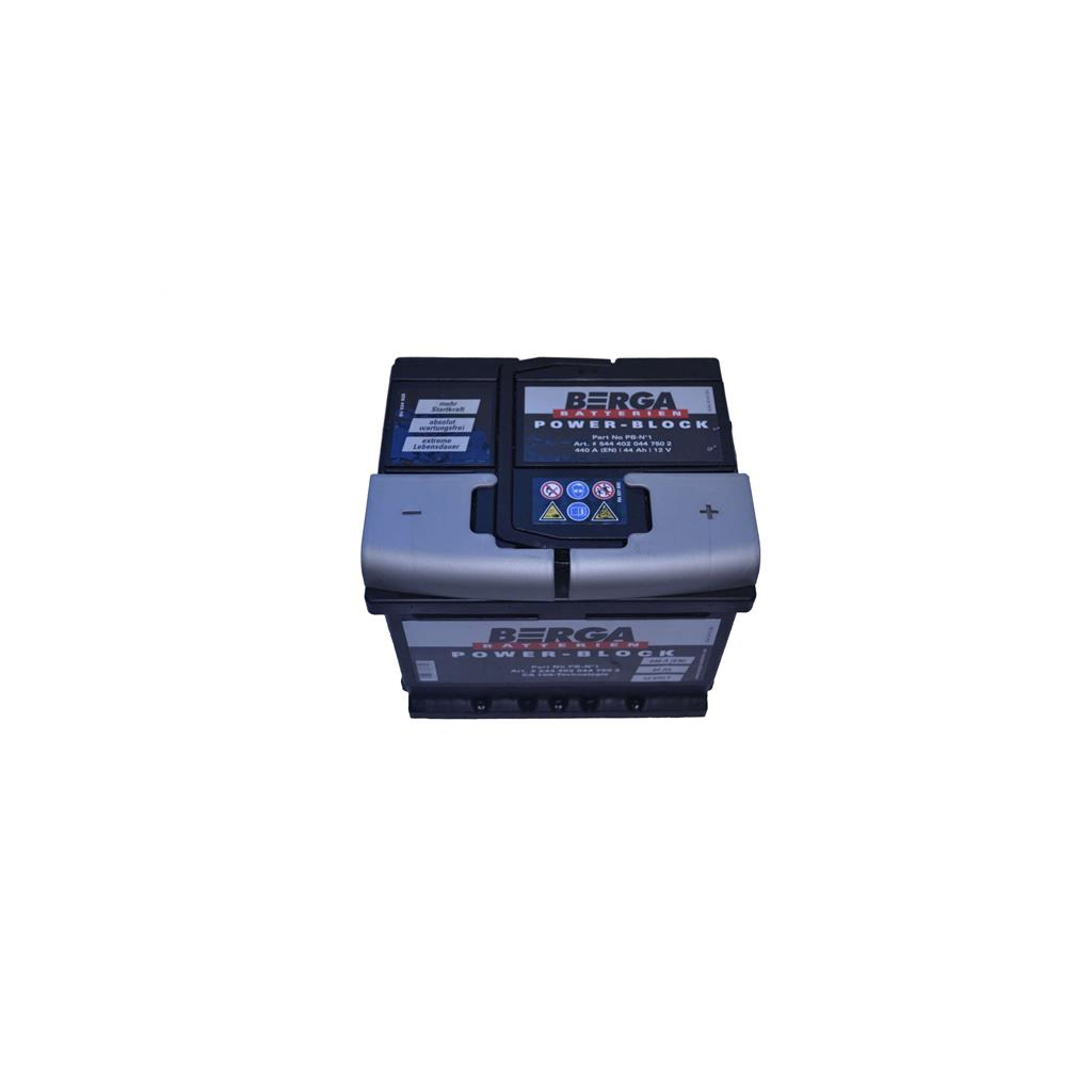Акумулятор автомобільний Berga Power Block 44Ah Н Ев (-/+) (440EN) (5444020447502)