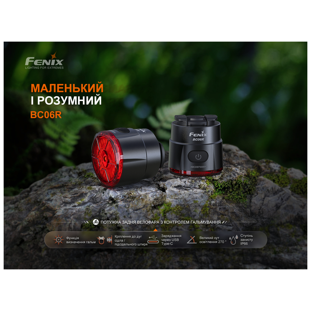 Задня велофара Fenix BC06R