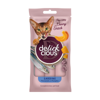 Ласощі для котів Delickcious Сардина з додаванням гарбуза 4 х 15 г (4820269141636)