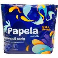 Toilet paper Papela Middle 3 layers 150 tears 4 rolls (4820270940037)