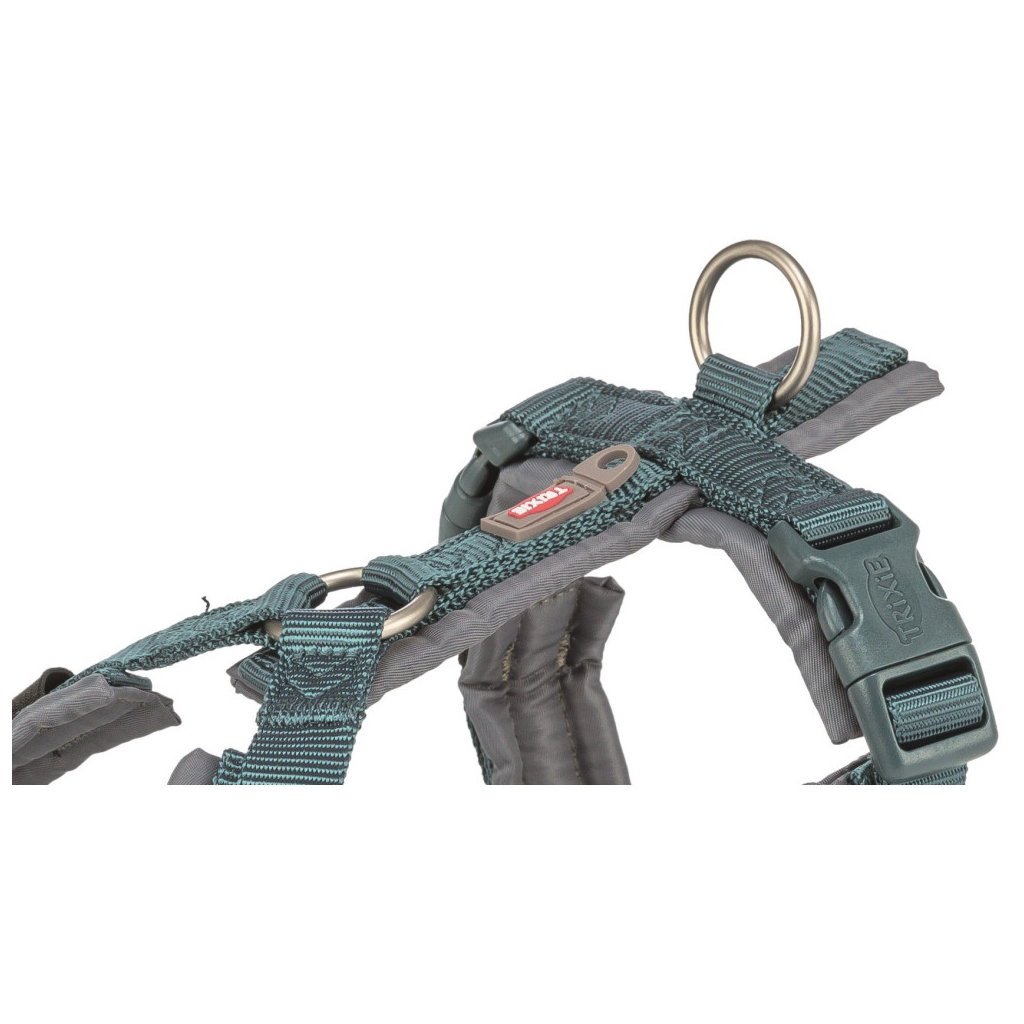 Шлея для собак Trixie Premium Трекінгова M-L 62-74 см 25 мм Синьо-сіра (4053032679047)