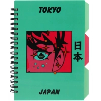 Notebook Optima Desing 39, B6 with dividers 100 sheets, cell (O20358-39)