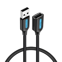 Дата кабель USB 2.0 AM/AF 2.0m black Vention (CBIBH)