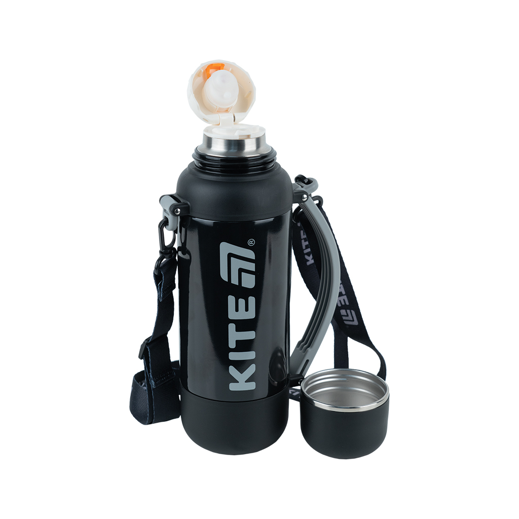 Термос Kite 1200 мл, чорний (K25-1225-1) Термос Kite 1200 мл, чорний (K25-1225-1)