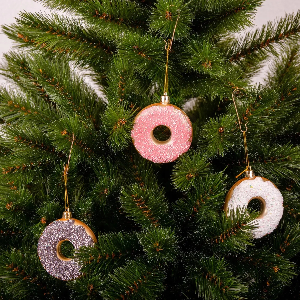 Ялинкова іграшка Chomik пластикові Пончики 3 шт, 8см, білі (5901292677169_2)