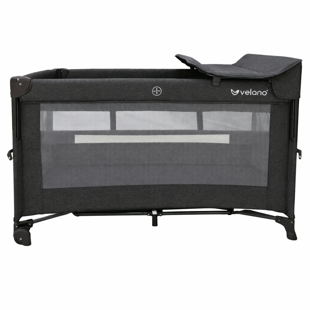 Дитячий манеж Velano з другим ярусом та пеленатором Tino, dark grey (46160)
