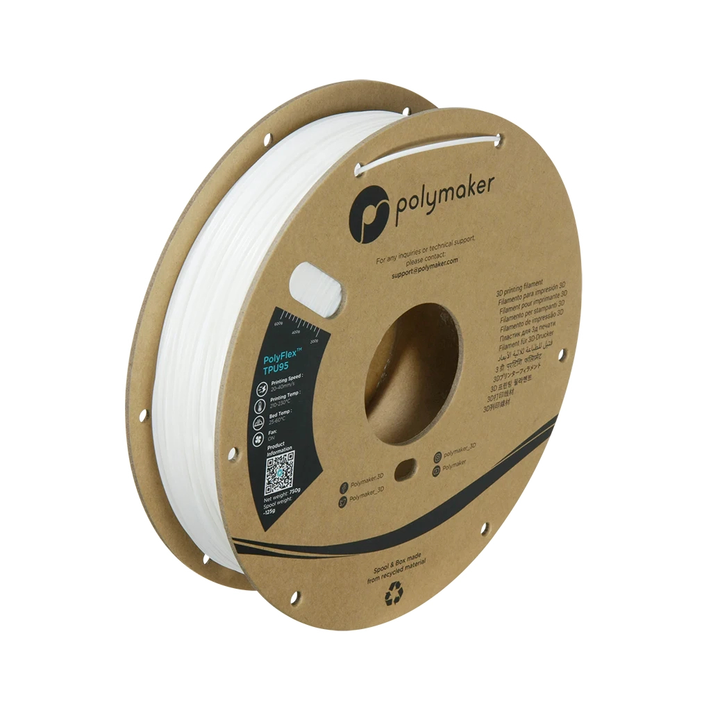 Пластик для 3D-принтера Polymaker TPU-95A 1,75mm 0,75kg WHITE (PD01002) Пластик для 3D-принтера Polymaker TPU-95A 1,75mm 0,75kg WHITE (PD01002)