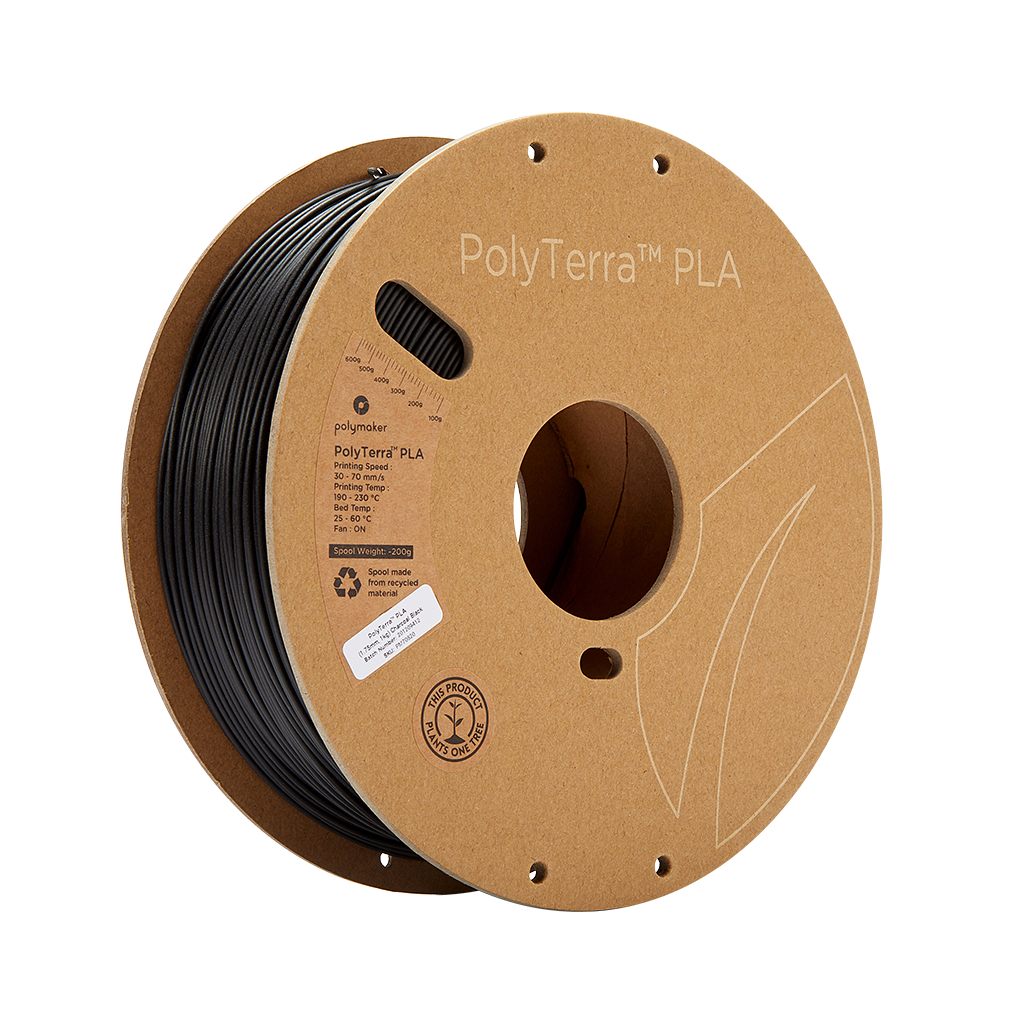Пластик для 3D-принтера Polymaker PLA PolyTerra 1,75mm 1kg BLACK , CHARCOAL (PM70820)