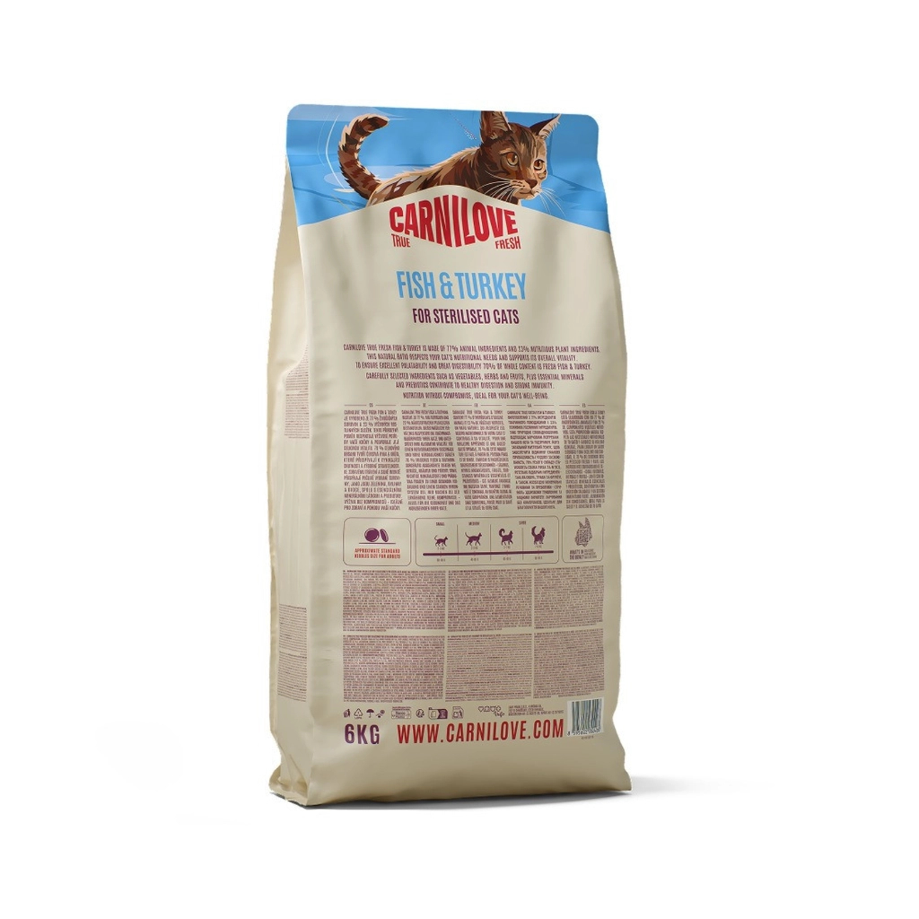 Сухий корм для кішок Carnilove True Fresh Fish & Turkey Sterilised 6 кг (8595602582426) Сухий корм для кішок Carnilove True Fresh Fish & Turkey Sterilised 6 кг (8595602582426)
