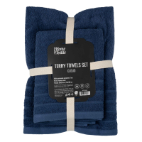 ARDESTO towel set of terry Cloud 50 x 90 cm, 70 x 130 cm, 2 pcs, 100% cotton, dark blue (ART2360DB)