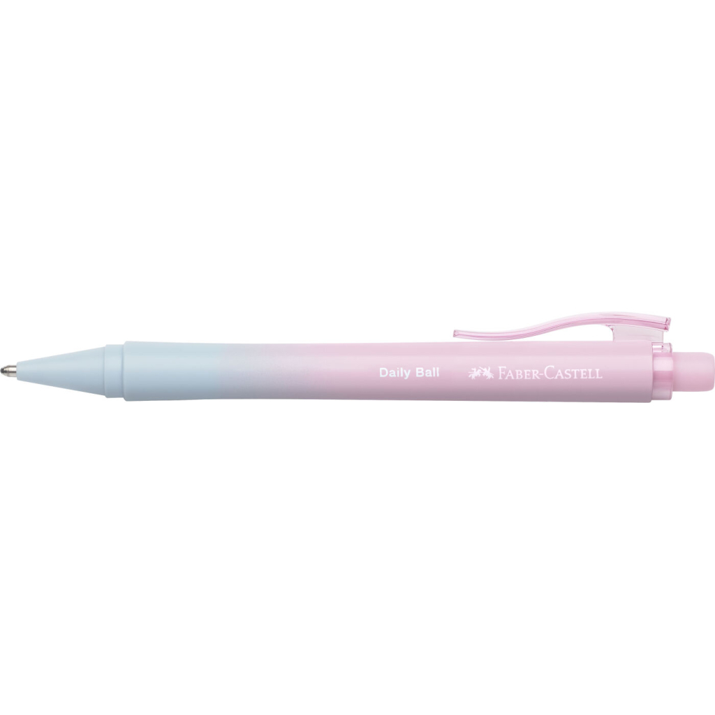 Ручка кулькова Faber-Castell Daily Ball XB Bluching Sky, корпус рожево-блакитний, стрижень синій (1,0 мм) (33093)