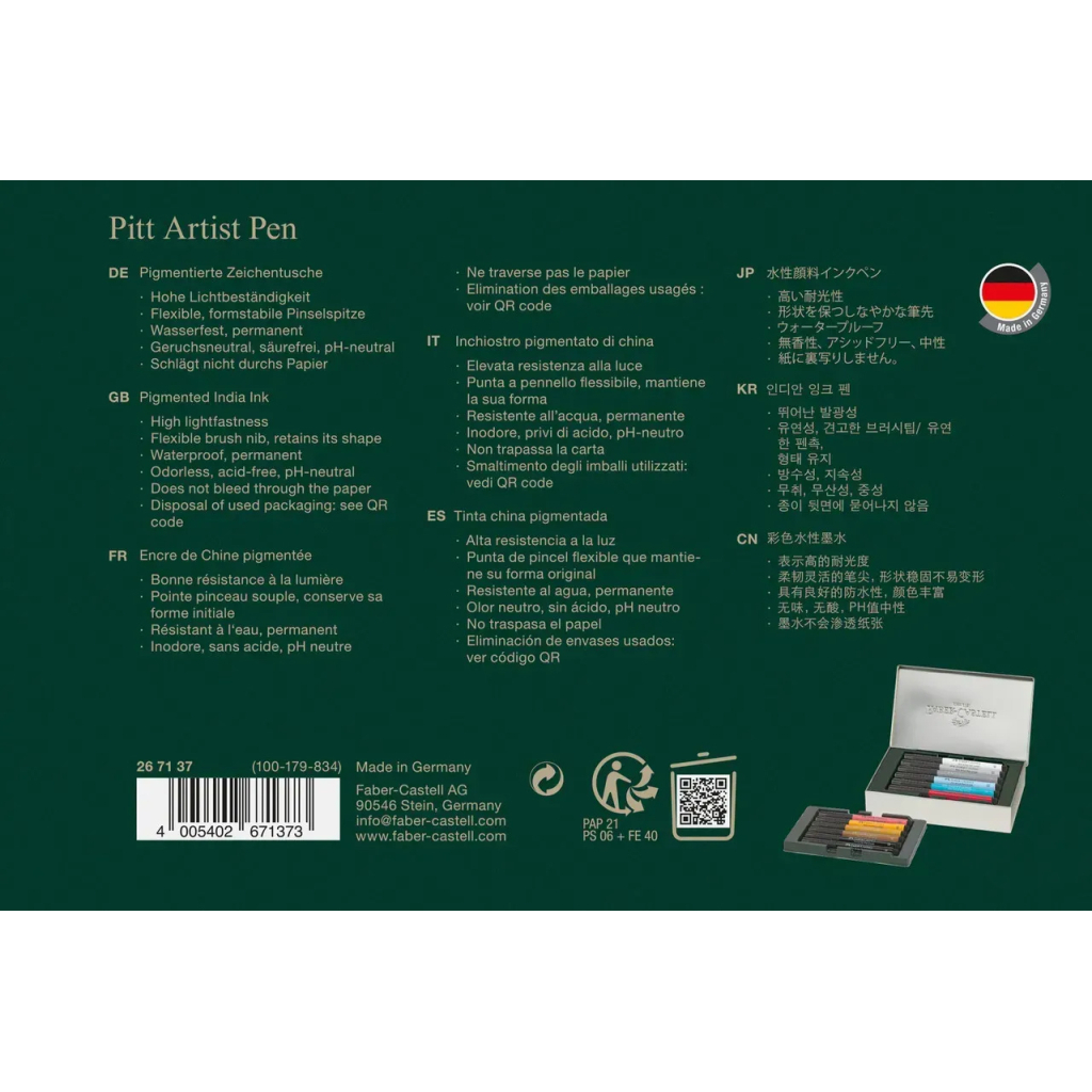 Лайнер Faber-Castell набір капілярних ручок Pitt Artist Pen Set London, 12 шт (33018)