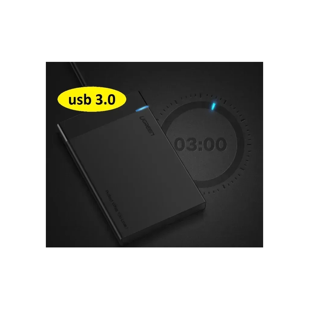 Кишеня зовнішня Ugreen USB 3.0 to SATA 3.0 2.5" HDD/SSD enclosure 6TB UASP black (30847) Кишеня зовнішня Ugreen USB 3.0 to SATA 3.0 2.5" HDD/SSD enclosure 6TB UASP black (30847)
