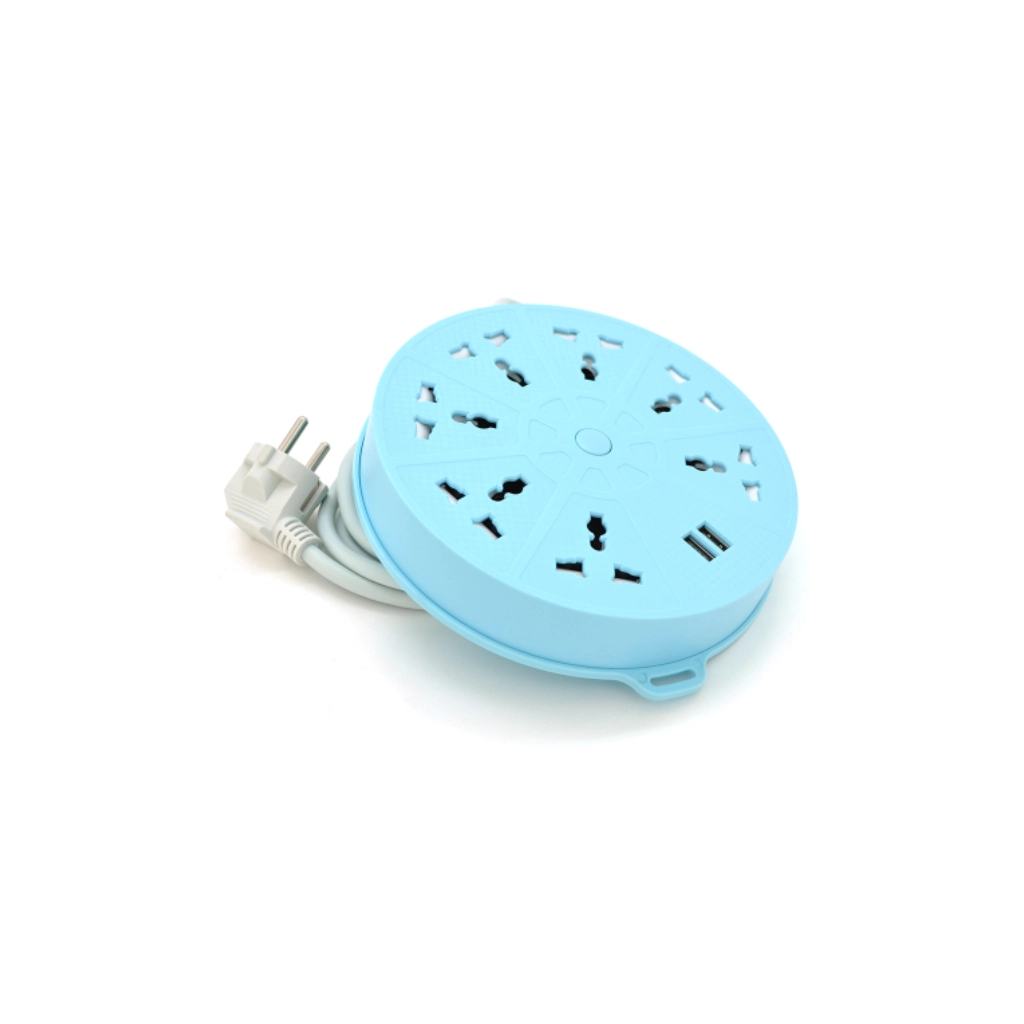Мережевий фільтр живлення Voltronic QiaoLian YT-20, 7 роз, 2 USB, 2м, Blue (QiaoLian YT-20)
