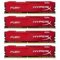 Модуль пам'яті для комп'ютера DDR4 32GB (4x8GB) 2400 MHz HyperX FURY Red Kingston Fury (ex.HyperX) (HX424C15FR2K4/32)