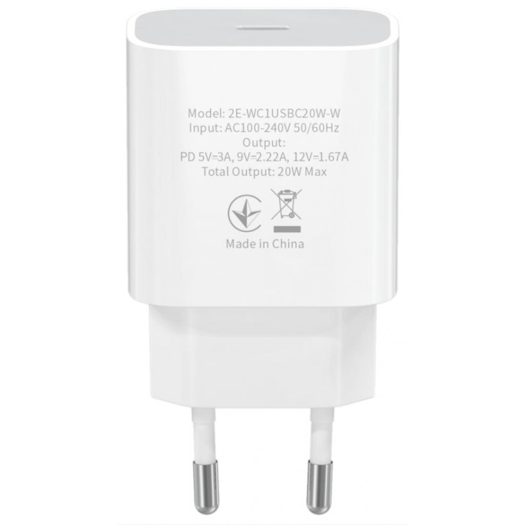 Зарядний пристрій 2E USB-C Wall Charger PD3.0 DC5V/3A, 20W, white (2E-WC1USBC20W-W)