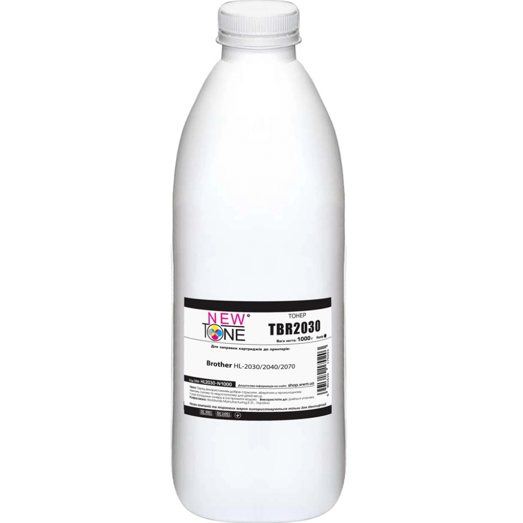 Тонер Brother HL-2030/2040/2070, 1000г Black NewTone (HL2030-N1000) Тонер Brother HL-2030/2040/2070, 1000г Black NewTone (HL2030-N1000)