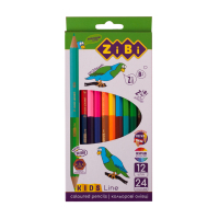 Colored pencils ZiBi Kids line Double 12 pcs. 24 colors (ZB.2463)
