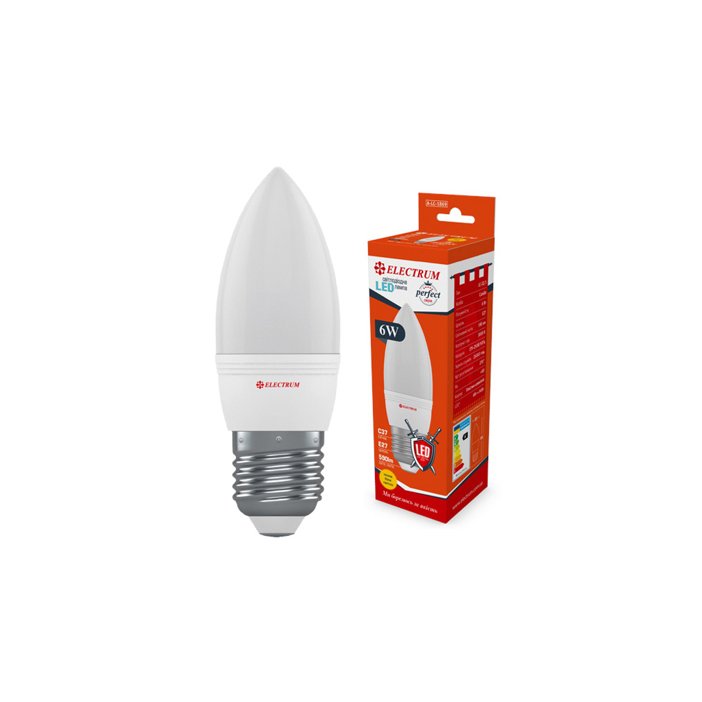 Лампочка Electrum С37 6W PA LC-32/1 Е27 3000K PERFECT (A-LC-1869) Лампочка Electrum С37 6W PA LC-32/1 Е27 3000K PERFECT (A-LC-1869)
