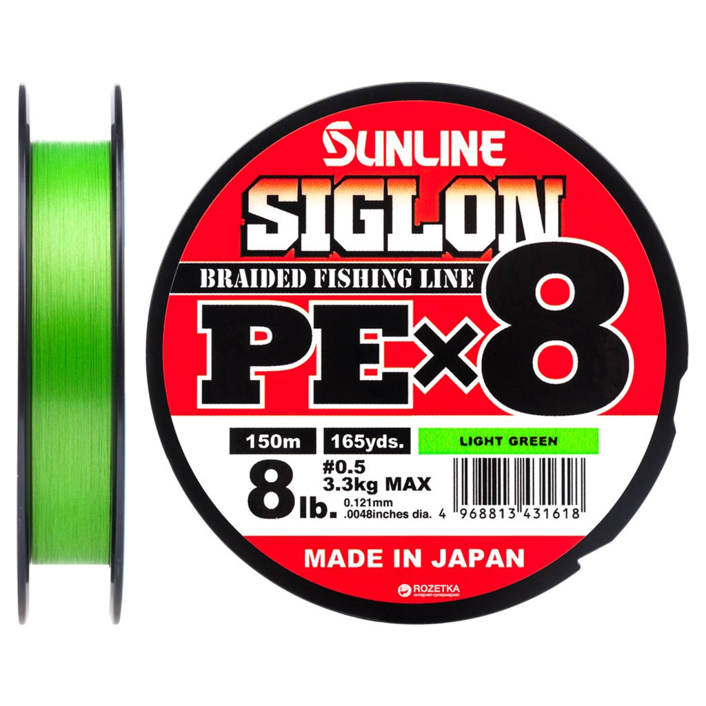 Шнур Sunline Siglon PE х8 150m 0.5/0.121mm 8lb/3.3kg Light Green (1658.09.62) Шнур Sunline Siglon PE х8 150m 0.5/0.121mm 8lb/3.3kg Light Green (1658.09.62)