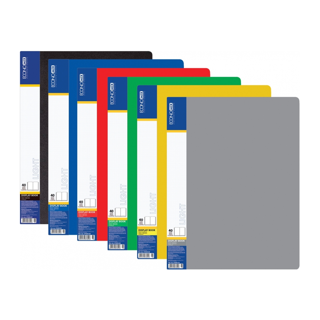 Папка з файлами Economix Light А4 з 40 файлами, асорті (E37604)