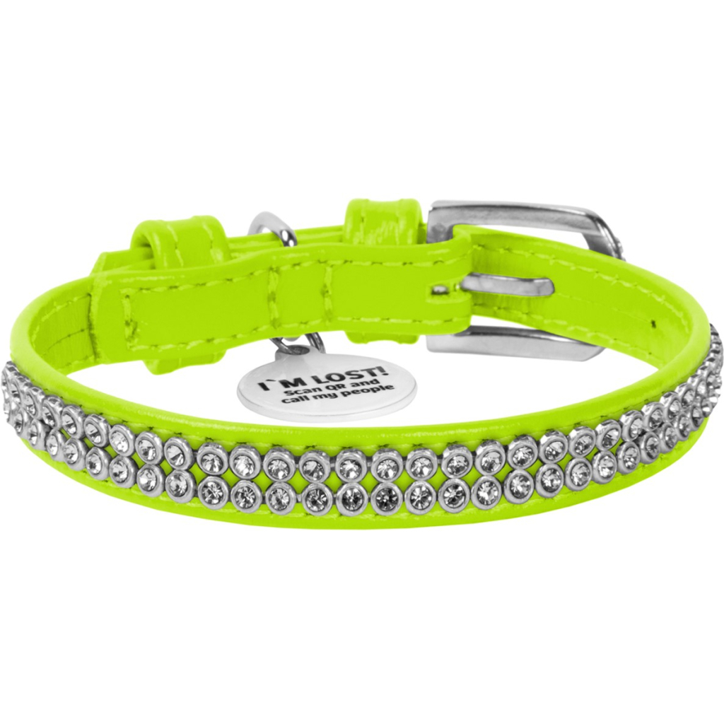 Нашийник для тварин WAUDOG Glamour з QR-паспортом "Стрази" XS Ш 9 мм салатовий (33065) Нашийник для тварин WAUDOG Glamour з QR-паспортом "Стрази" XS Ш 9 мм салатовий (33065)
