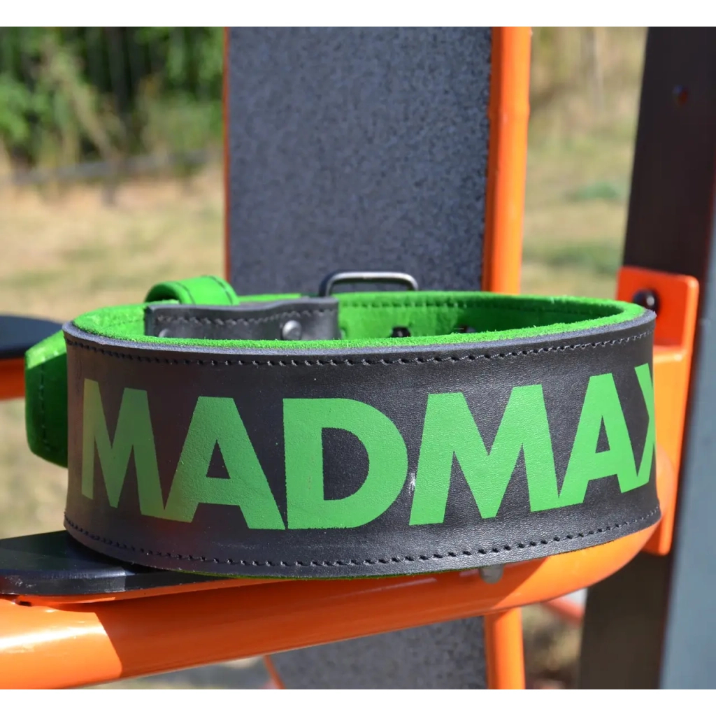 Атлетичний пояс MadMax MFB-302 Quick Release Belt шкіряний Black/Green XL (MFB-302_XL)