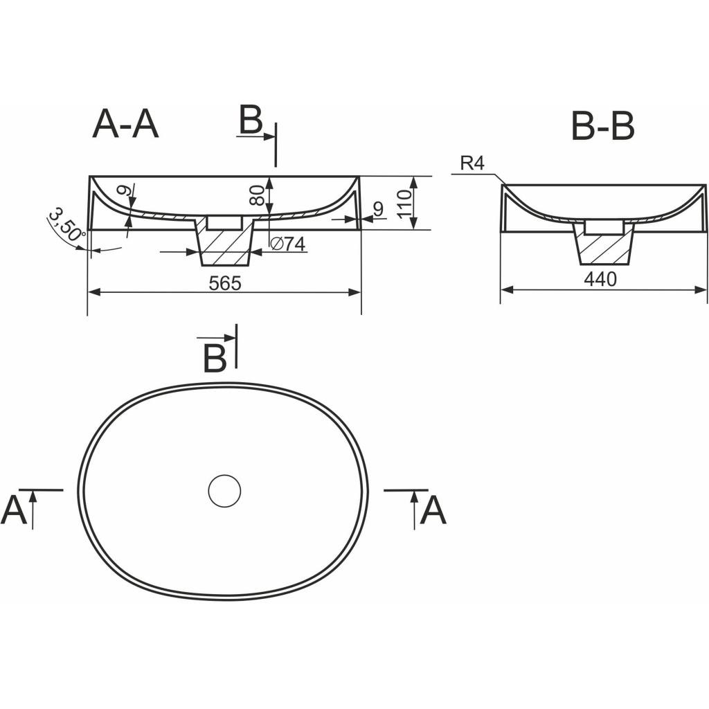 Раковина GRANADO Morella black (gbs0201)