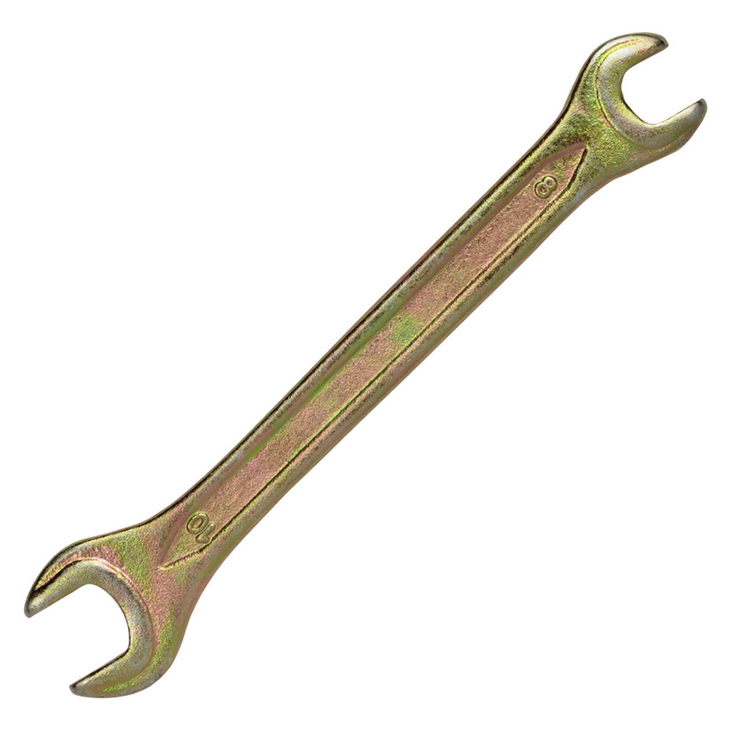 Ключ Sigma ріжковий 8x10мм жовтий цинк (6025101)