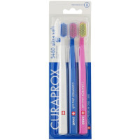 Зубна щітка Curaprox CS 5460 Ultra Soft Ультрам'яка Біла + Синя + Рожева 3 шт. (CS 5460/3-01)