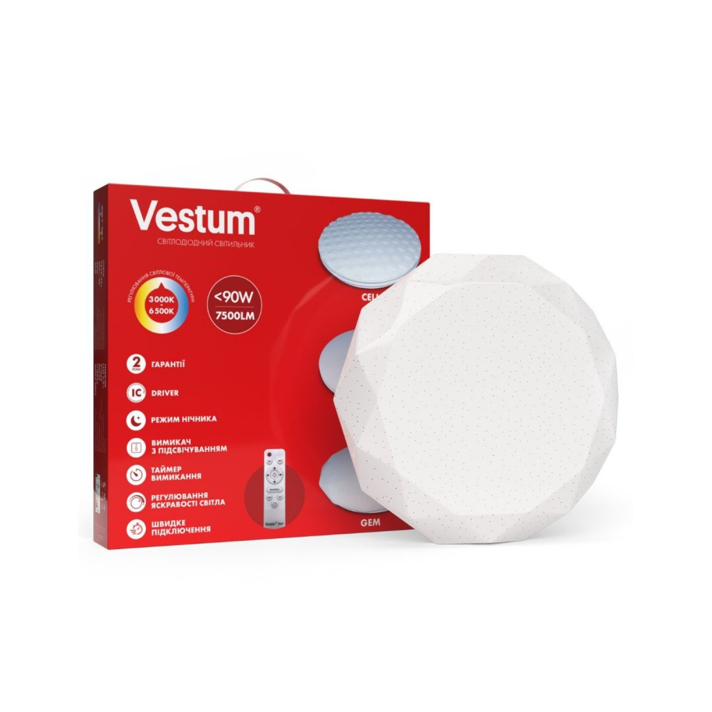 Світильник Vestum SMART GEM 90W 3000K-6500К (1-VS-8507)