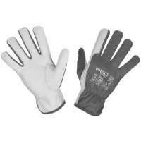 Protective gloves Neo Tools goat skin, grade 10, gray-white (97-656-10)
