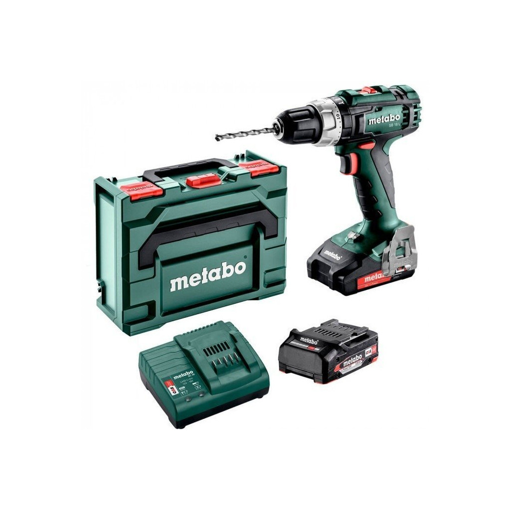 Шуруповерт Metabo SB 18 L Li-Power 18В, акб 2х2Ah, 25·50Нм, 450·1800об/хв, кейс metaBOX 145 (602317500)