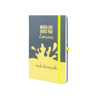 Notebook Optima A5 LEMONADE, hard cover, eraser, line (O20812-40)