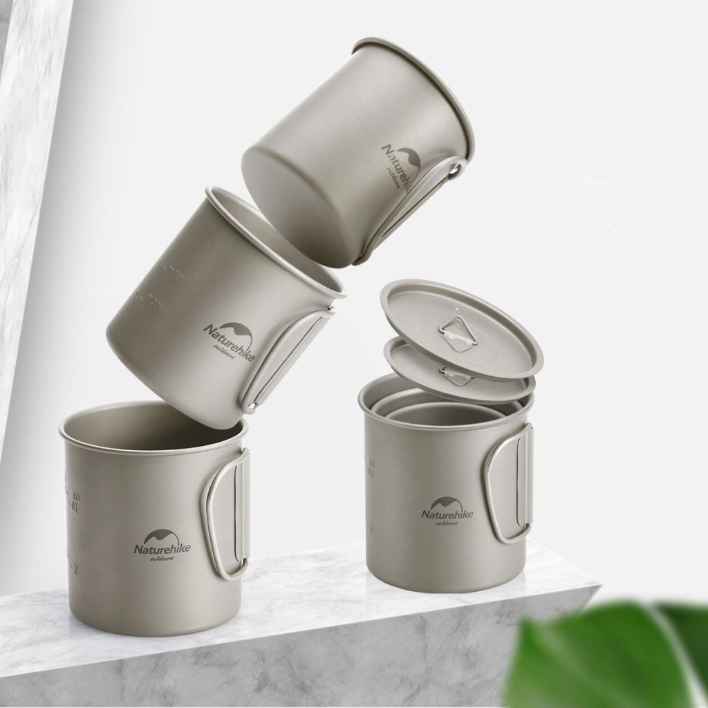 Чашка туристична Naturehike NH20CJ005 титанова з ручкою 300 мл (6927595745779)
