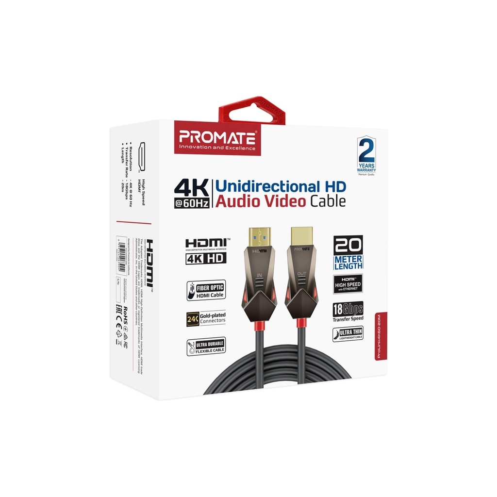 Кабель мультимедійний HDMI to HDMI v.2.0 prolink4k60-20m Promate (prolink4k60-20m)