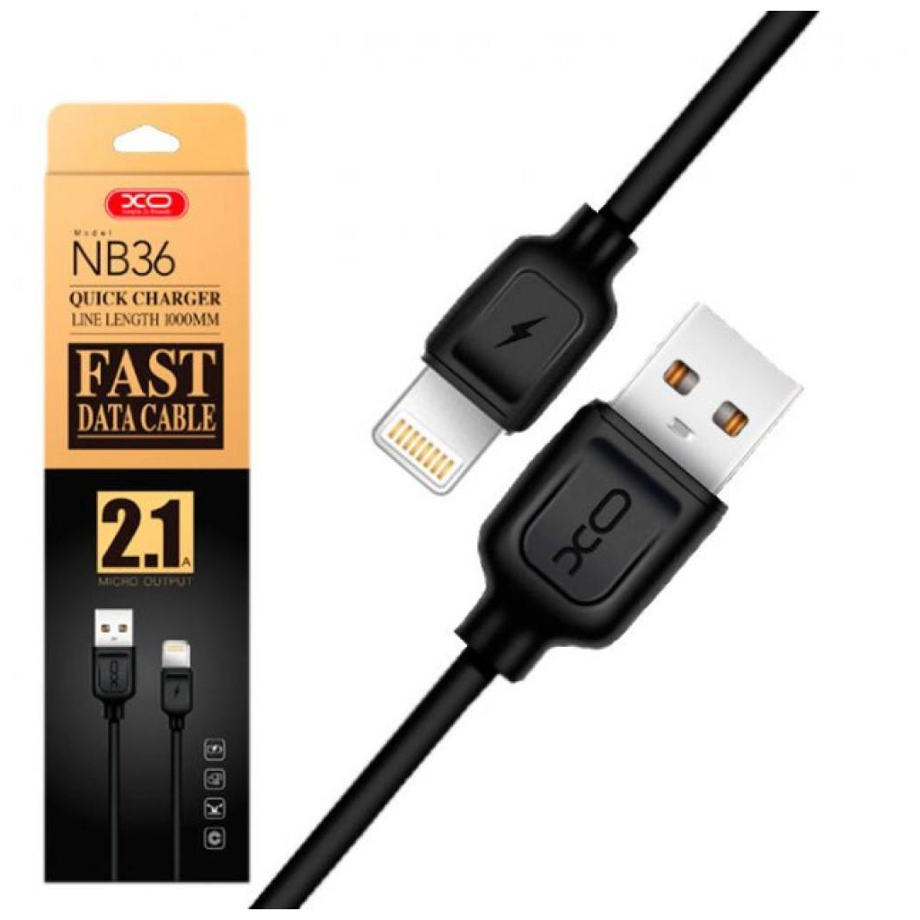 Дата кабель USB 2.0 AM to Lightning 1.0m 2.1A black XO (NB36-L-1-BK) Дата кабель USB 2.0 AM to Lightning 1.0m 2.1A black XO (NB36-L-1-BK)