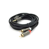Кабель мультимедійний 3.5mm M to 2xRCA M 5.0m black VEGGIEG (YT-AR2-5)