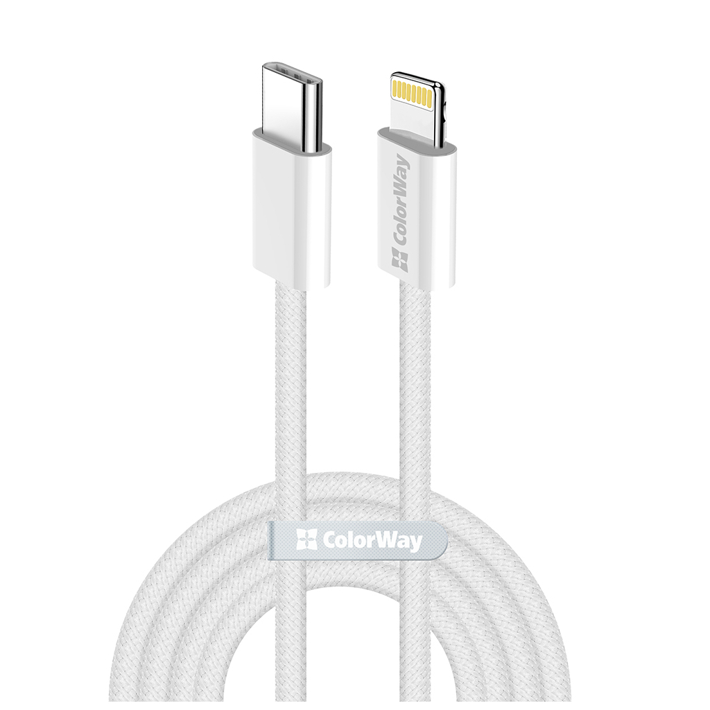 Дата кабель USB-C to Lightning 2.0m PD 27W braided gray ColorWay (CW-CBPDCL068-GR) Дата кабель USB-C to Lightning 2.0m PD 27W braided gray ColorWay (CW-CBPDCL068-GR)